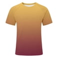 thumbnail image 3 of Men's T-Shirts Gradient Color Casual Shirts Classic Crew Neck Short Sleeve Tees (Yellow XXXL), 3 of 4