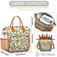 thumbnail image 5 of Insulated Lunch Bag Women, Leakproof Large Lunch Box, Reusable Lunch Cooler Bag with Adjustable Strap, Lunch Tote Bag for Work Women,Orange Print Lunch Tote Bags Gifts for Woman, Mom, 5 of 6
