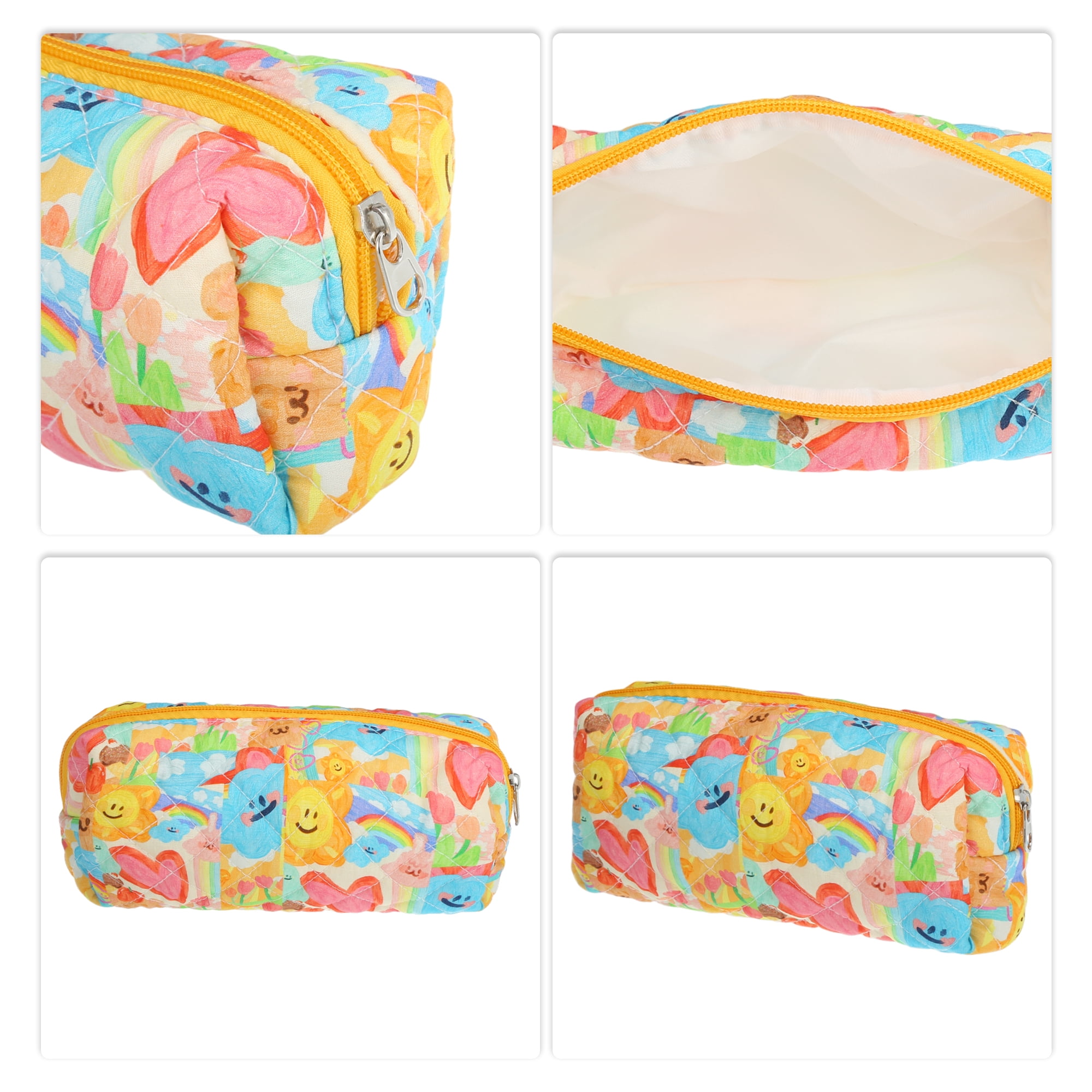 Unique Bargains Beatiful Women Durable Small Quilted Heart Makeup Bag Assorted Color