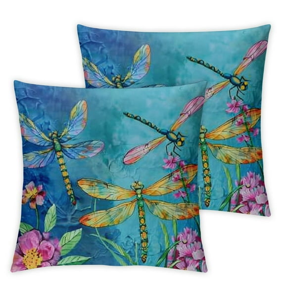 Dragonfly Garden Spring Pillow