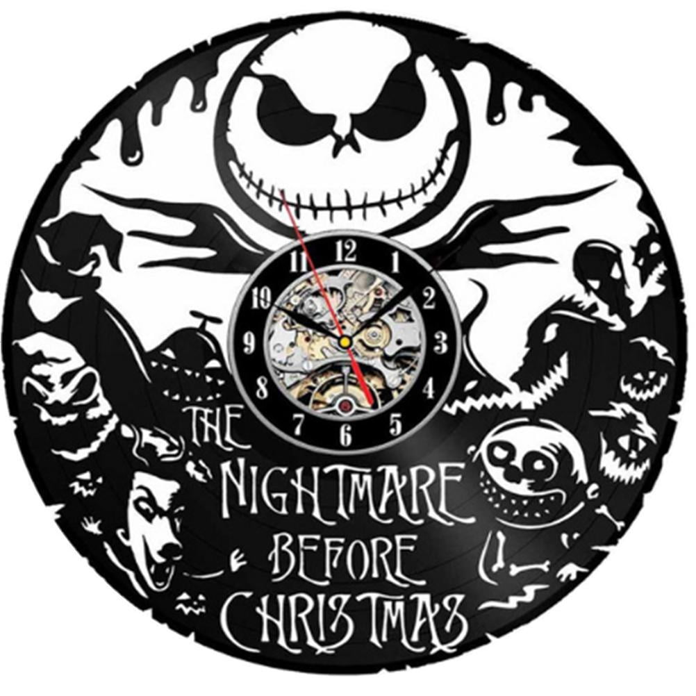 The Nightmare Before Christmas Vinyl Record Wall Clock Home Handmade 12'' 65 