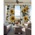 thumbnail image 6 of Yellow Sunflowers Blackout Curtains for Bedroom Living Room Darkening Curtains 63 Inches Long Country Botanical Floral Wooden Grain Window Curtain 2 Panels Set Window Treatment Grommet Drapes 42"x63", 6 of 9