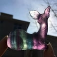 thumbnail image 3 of MATROOY 2" Hand Carved Rainbow fluorite deer Natural stone Quartz Crystal skull healing, 3 of 8