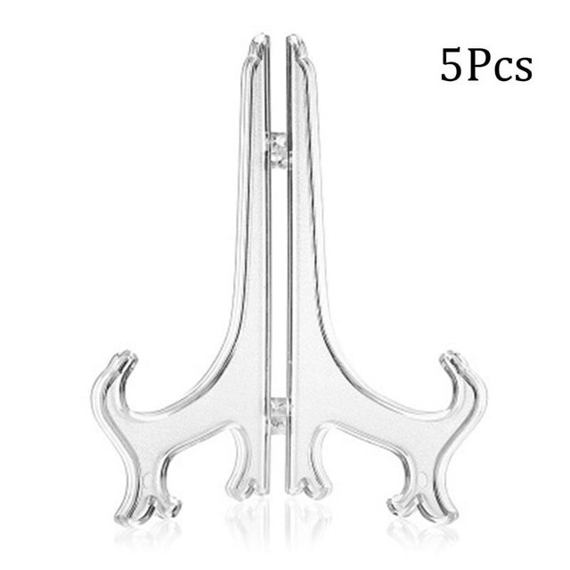 Bgsha 5pcs Transparent Folding Tray Bracket Rack Multi-purpose Ornaments Craft