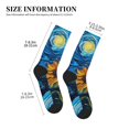 thumbnail image 3 of Vsdgher Starry Night Sunflower Field Unisex Crew Socks Lightweight Breathable Ventilation Ankle Socks, Mid-calf socks for Daily, 3 of 7
