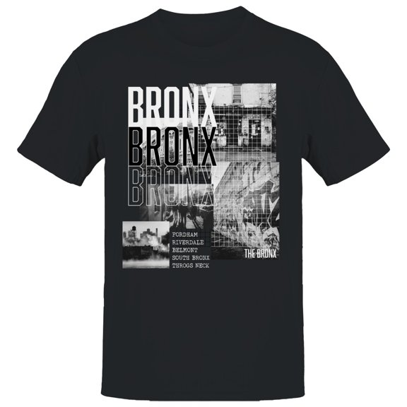Bronx Street Urban Neighborhoods Men's Black T-shirt