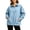 Light Blue, variant on SAWOBUUN Denim Jackets for Women Half Zip Long Sleeve Pullover Top Oversized Jean Jacket with Pocket