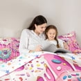 thumbnail image 5 of Feelyou Pink Donut Kids Full Size Comforter Sets, Cartoon Dessert Party Bedding Sets, 3pcs, 5 of 8