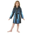 thumbnail image 6 of FORMRS Niños Bathrobe Unisex Hooded Robe Soft Plush Pajamas Sleepwear, Size 10-12T, Blue Butterfly, 6 of 7