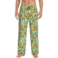 thumbnail image 1 of Fotbe Tangerine Pantalones de Pijama para Hombre, Pantalones de Dormir, Pantalones de Casa con Cintura Ajustable y Bolsillos-3X-Large, 1 of 6