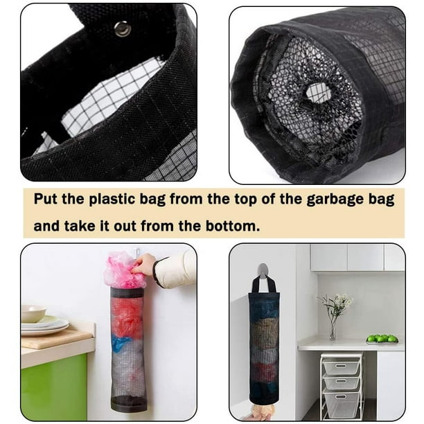 Bqhagfte 3pcs Plastic Bag Holder Bags Holder,plastic Bag Holder Hanging Trash Bag Dispensers ,plastic Bags Folding Storage Recycling Bags For Home And