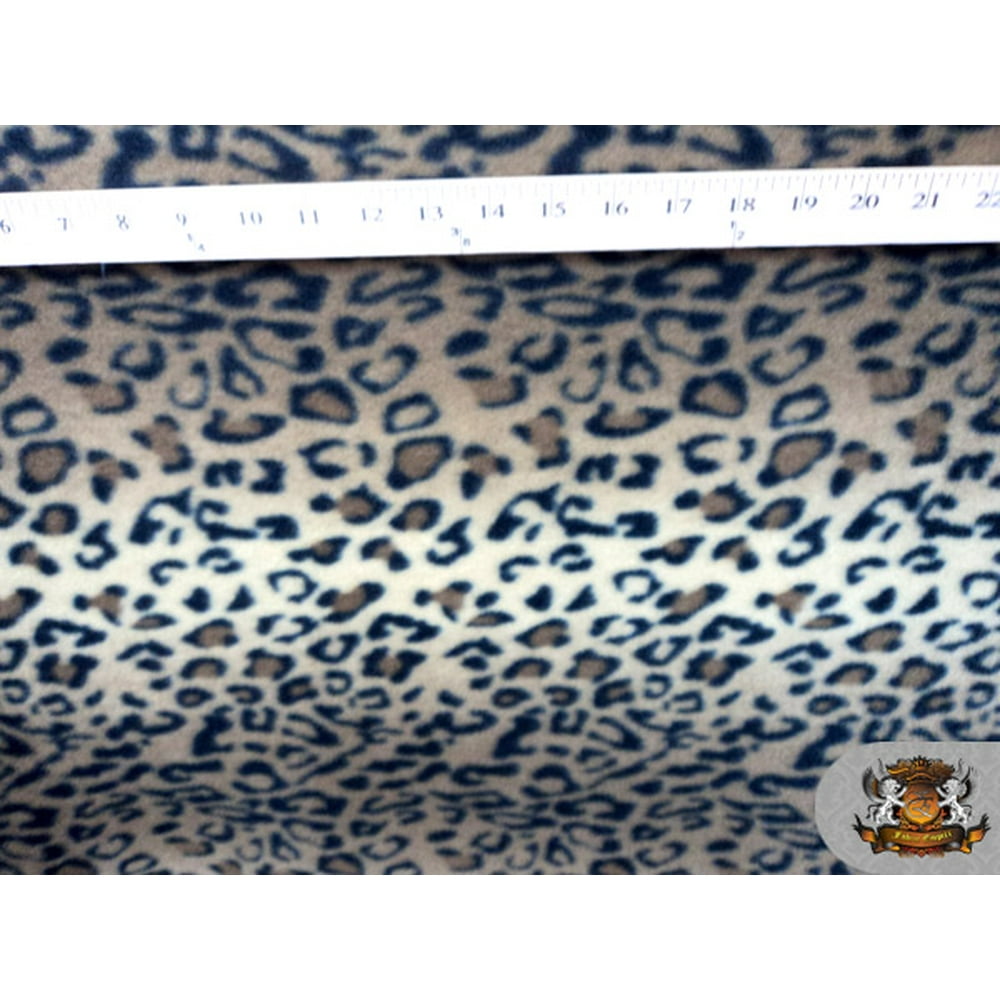 Fleece Printed Fabric Animal Print BROWN LEOPARD / 58" Wide / Sold by