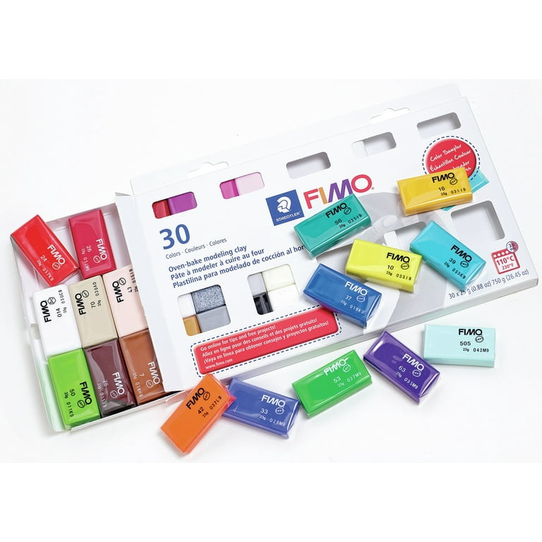 Staedtler FIMO Soft Polymer Clay - Oven Bake Clay for Jewelry, Sculpting,  Crafting, 30 Pieces, Assorted Colors, 8023 C30 