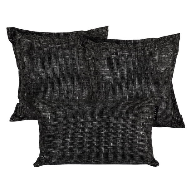 Set de 3 Cojines (2 Cuadrados + 1 Rectangular) Fash Negro