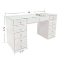 thumbnail image 6 of Impressions Vanity Naomi Desk with Mirrored Glass Top, Makeup Set & 10 Storage Drawers, White, 6 of 6