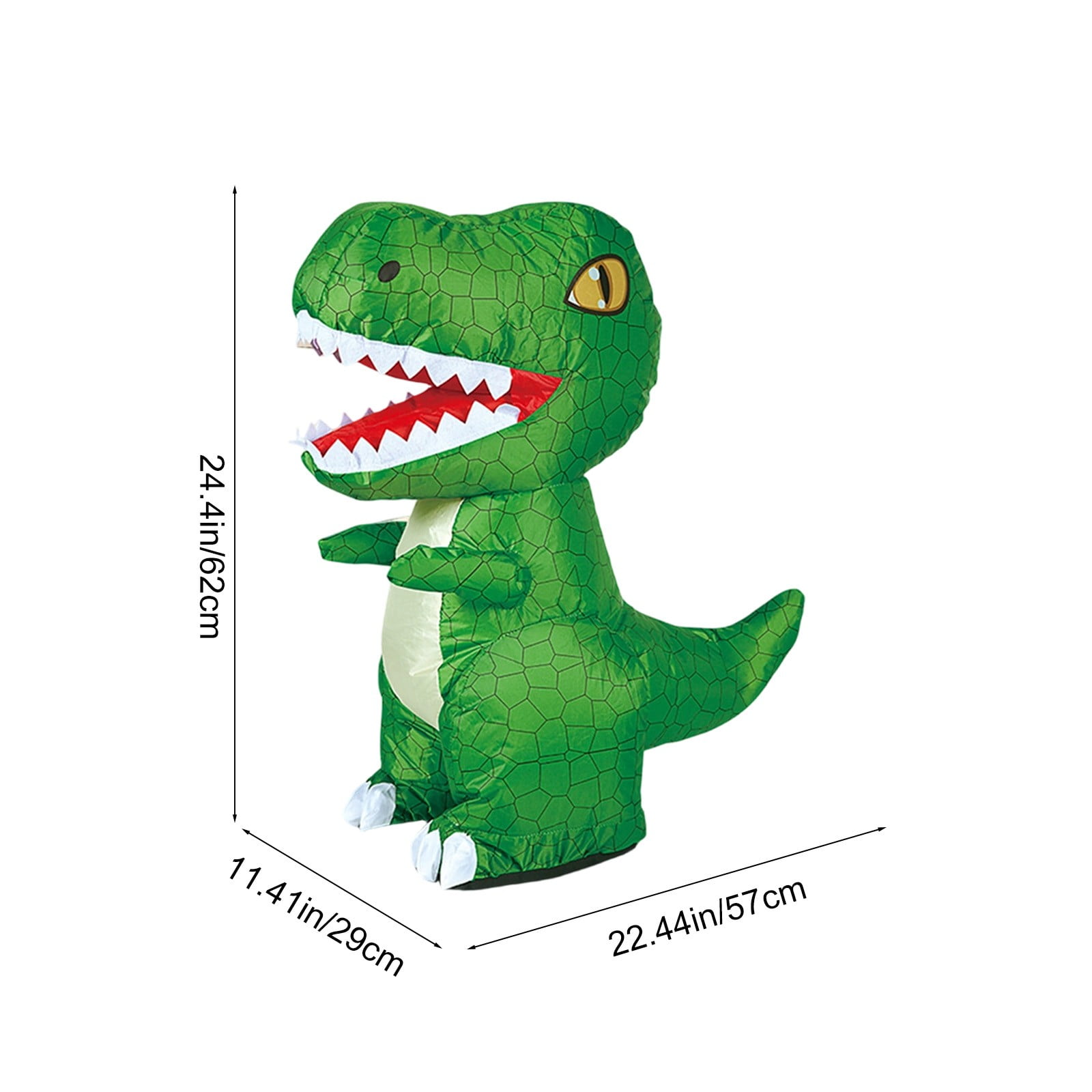 Inflatable Remote Control Dinosaur Toy, Walking T-Rex with LED Eyes and Sound Effects, One-Click Auto Inflate RC Dino with 2.4GHz Remote for Indoor Outdoor Fun