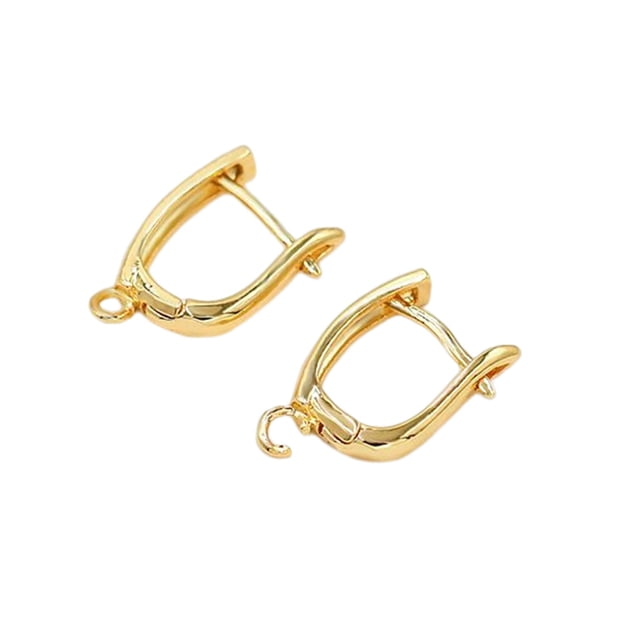 1 Pair Earring Hook Solid Color Electroplated Hook Pendant Accessories Replacement U Shape Eardrop Pendant Jewelry Making Findings Accessories 18K Gold