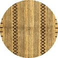 thumbnail image 1 of Ahgly Company Indoor Round Abstract Brown Modern Area Rugs, 4' Round, 1 of 4