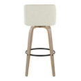 thumbnail image 4 of The Gray Barn  Vallberga 30" Fixed-Height Bar Stool with Light Grey Wood Base (Set of 2) Cream Fabric/Round Black Footrest, 4 of 5