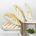 thumbnail image 4 of PiccoCasa 4 Pack Gold Letters Bronzing Throw Pillowcases Sofa Cushion Covers, 18"x18" #14, 4 of 6