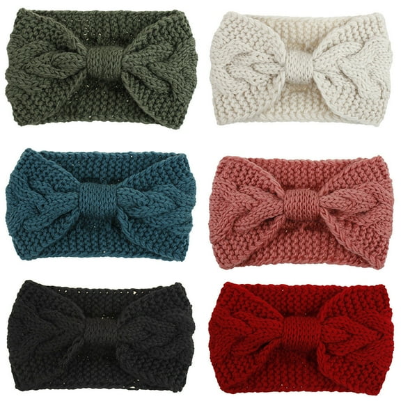 Minkissy 6Pcs Headbands Knitted for Women Winter Family Parties