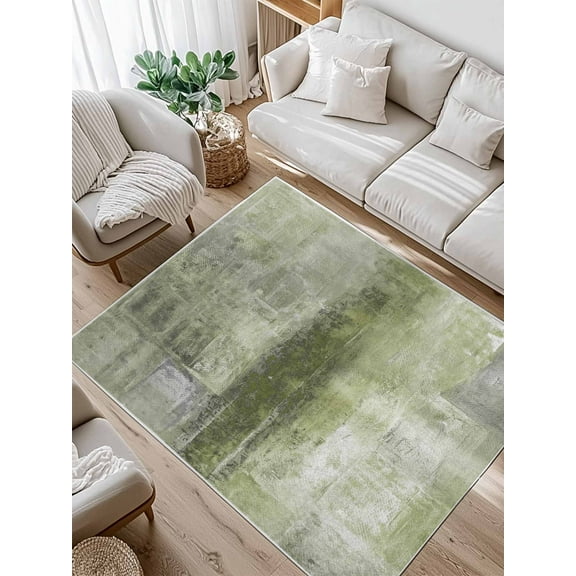 Sage Green Abstract Area Rug for Bedroom 4x6 Ft Vintage Graffiti Mottled Texture Super Soft fuzzy Throw Rug Non-Slip Fluffy Plush Indoor Floor Carpet for Living Room Nursery Home Decor