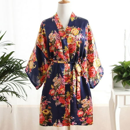 

Zedker Womens Robes Long Lounge Sets For Women Women Sexy Print Blossom Kimono Dressing Gown Bath Robe Lingerie Nightdress Clearance