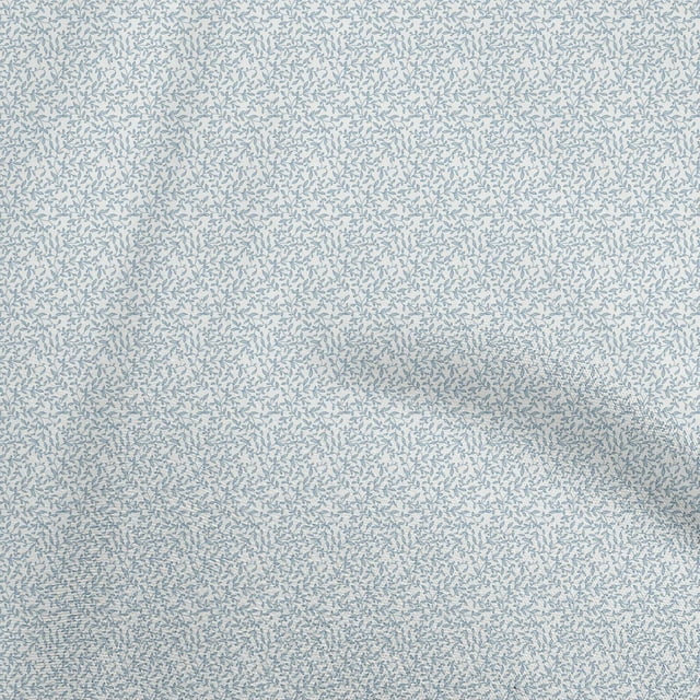 oneOone Polyester Spandex Dusty Blue Fabric Leaves Craft Projects Decor Fabric Printed By The Yard 56 Inch Wide