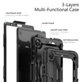 thumbnail image 4 of Case for Samsung Galaxy Tab A7 Lite 2021 8.7 inch with Screen Protector, 360 Degree Rotating Kickstand Hand Strap Heavy Duty Shockproof Cover with Shoulder Strap, Black, 4 of 7