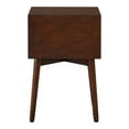 thumbnail image 4 of Leptis Mid-Century 2-Drawer Solid Wood Side Table, Espresso, 4 of 9
