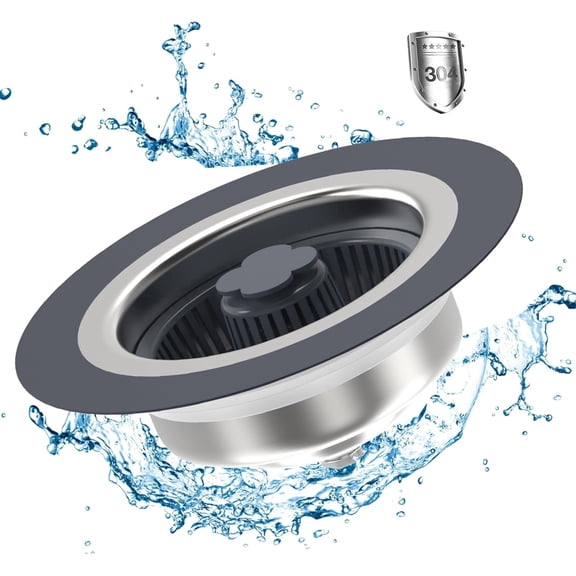 Fzchyzoar 3 in 1 Kitchen Sink Drain Strainer and Stopper Combo,[Stainless Steel Pop Up Sink Stopper] Kitchen Sink Drain Stopper,Sink Drain