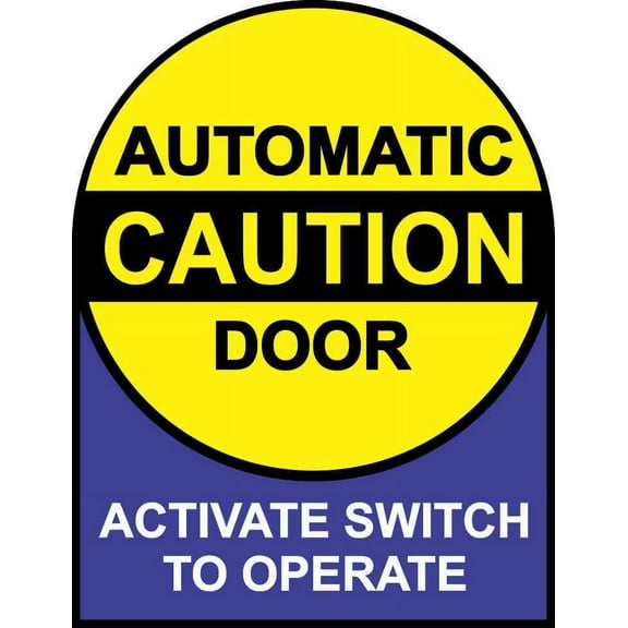 5in x 6.5in Instructions Caution Automatic Door Sticker