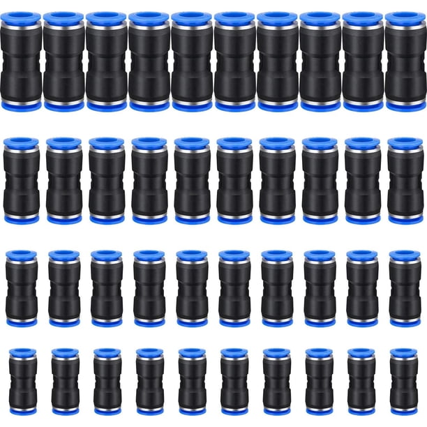 Conectores de empuje rectos de 40 piezas, accesorios de empuje para conectar conectores neumáticos de liberación rápida accesorios de línea de aire