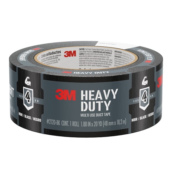 3M Duct Tape, Heavy Duty Adhesive, Black, Multi-Use, 1.88 in x 20 yd, 1 Roll