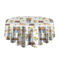 thumbnail image 5 of Highland Cow Bucket Flower Shoe Pattern Round Tablecloth 60"x60",Wrinkle Wipeable Table Cloth for Kitchen Dining Room Picnic Patio Party, 5 of 6