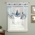 thumbnail image 2 of Texas Star Blue Balloon Curtains for Bedroom/Front Door/Bathroom, Farmhouse Country Branches Wooden Grain Tie Up Curtains 63 Inch Length Light Filtering Kitchen Curtains Shades for Windows 46"x63", 2 of 8