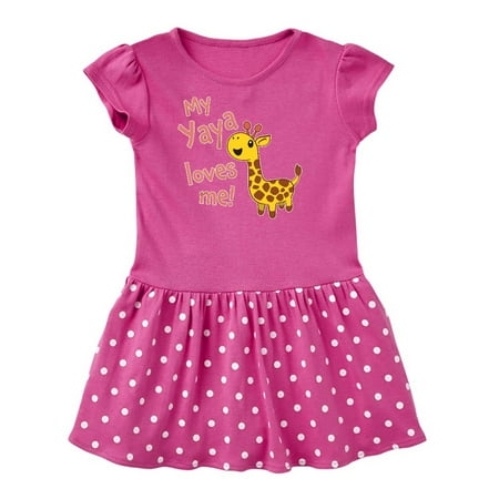 

Inktastic My Yaya Loves me- cute giraffe Gift Toddler Girl Dress