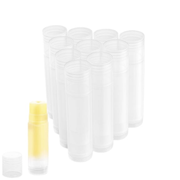 12pack Clear Plastic Lip Balm Containers Empty Plastic Lip Gloss Balm Containers Lip Balm Tubes Rotatable Containers for DIY Lipsticks Solid Perfume 5g