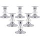 thumbnail image 1 of Juego de portavelas – 12 portavelas de latón clásico, de metal de vidrio, elegante, juego de portavelas para centro de mesa, chimenea, decoración de velas (plata, 3 juegos (6 unidades), 1 of 18