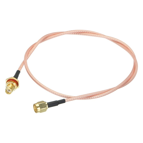 Uxcell RG316 Coaxial Cables SMA Male to SMA Female Bulkhead Low Loss Coaxial Cable 2FT Orange 1 Pcs