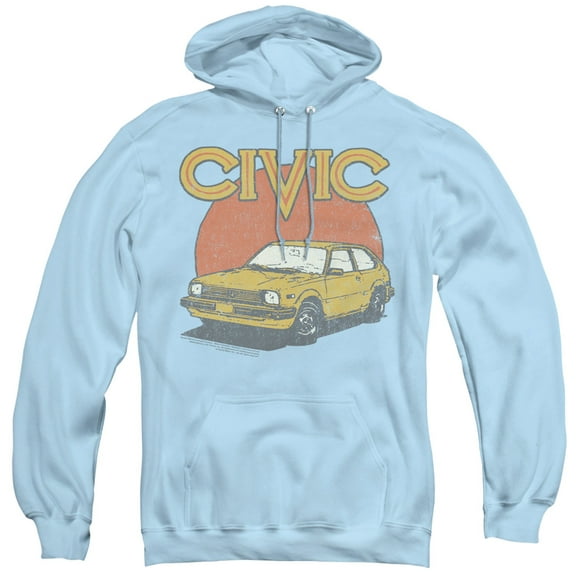 Honda Retro Civic Adult Pullover Hoodie Sweatshirt Light Blue