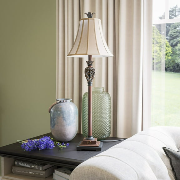 Iron Lace Table Lamp - Golden Ruby