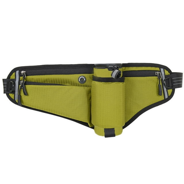 Bouteille d'Hydratation, Compartiment Sécurisé à Fermeture Éclair, Design à Sangles Réfléchissantes, pour Course, Entraînements de Gym, Matériau Polyester Durable, Stockage d'Hydratation, Équipement D\'entraînement Physique Extérieur / Tissu, Vert