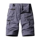 thumbnail image 1 of Pantalones cortos de herramientas de tiempo libre sólido con botones de cremallera de bolsillo para hombres de moda Fridja  fhjkhfk457885, 1 of 9