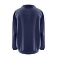 thumbnail image 7 of Women's Waffle Knit Lapel Collar Half Zip Pocket Sweatshirt, Solid Color Long Sleeve Pullover Top with Soft Comfort Fabric for Casual Daily Wear, Street Fashion and Versatile Outfits Blue M, 7 of 7