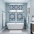 thumbnail image 3 of Blue Boho Kitchen Curtains Sets for Windows 36 Inch Length, Farmhouse Bohemian Medallion Oriental Flower Rod Pocket Window Treatments Tier Curtains and Valances Set for Bedroom/Bathroom, 3 of 8