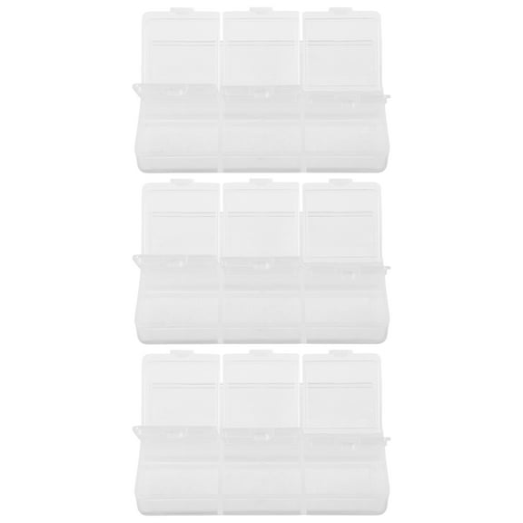 SEWCHICS Nail Tools Storage Box Mini Plastic Transparent 3Pcs Organizer For Jewelry