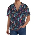 thumbnail image 7 of Lsque Colorful Dreamcatcher1 print Men's Cuban Collar Short Sleeve Shirt Summer Beachwear Casual Button Down Fashionable Vacation Leisure Shirt-Large, 7 of 7