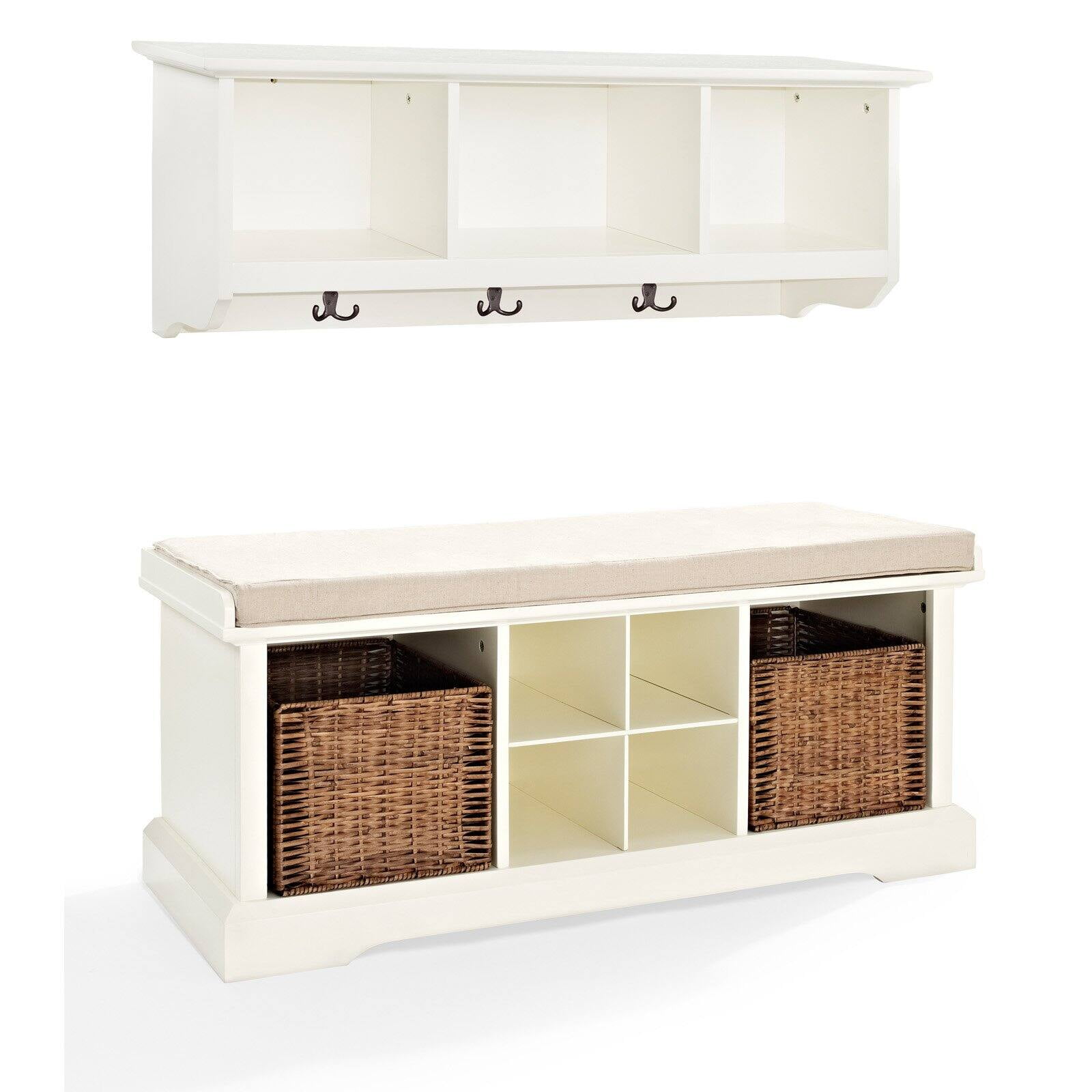 Crosley Furniture Brennan 2Piece Entryway Bench and Shelf Set