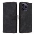 thumbnail image 1 of Phone Wallet Case for iPhone 15 Pro with Stand - Leather Folio Cover & Card Slots Black, 1 of 5